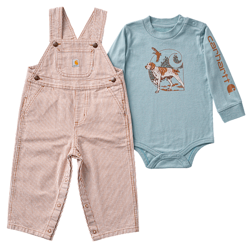 Carhartt Stripe Overalls and Dog Logo Long-Sleeve Bodysuit Set for Babies | Cabela's