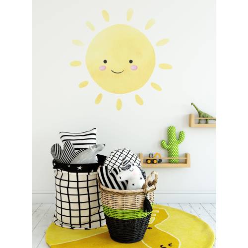 Watercolor Happy Sun - Peel and Stick - Wall Sticker