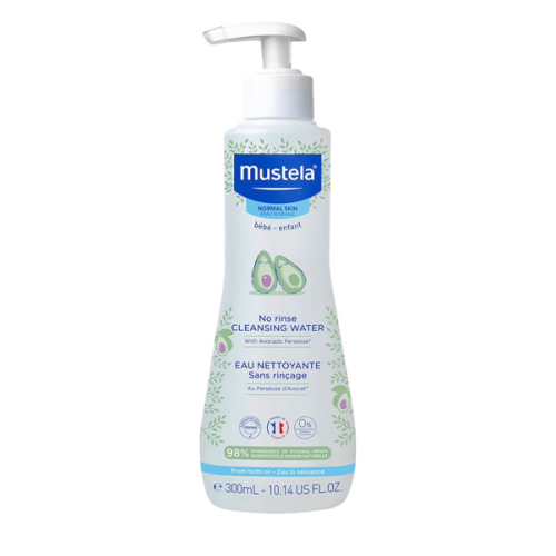 Mustela Baby Cleansing Water - No-Rinse Micellar Water - with Natural Avocado & Aloe Vera - for Baby's Face, Body & Diaper - 1 or 2-Pack - Various Sizes