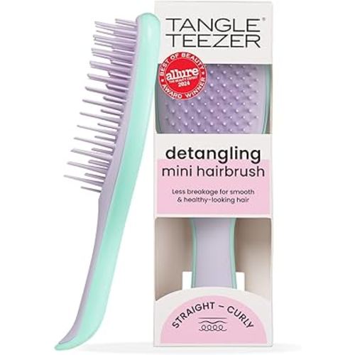 Tangle Teezer Ultimate Detangler Hairbrush, Eliminates Knots & Reduces Breakage, Mini Hair Brush for Travel, Small Hands & All Hair Types, Wisteria Leaf