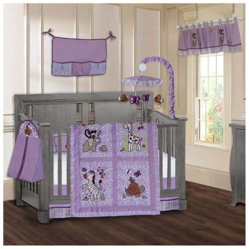 BabyFad Jungle Girl 9 Piece Crib Bedding Set