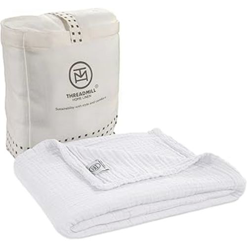 Amazon.com: Threadmill Muslin Baby Blanket | 4 Layer Swaddle Blankets for Newborns| Multi Use Muslin Blankets 41 x 37| Ultra-Soft Breathable Baby Wrap for Boys & Girls| Registry Essential| White : Home & Kitchen