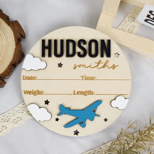 Cute Airplane Baby Newborn Sign