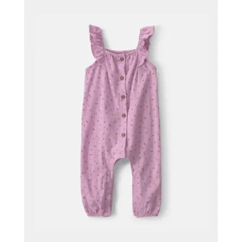 Baby Girl Cherry Flutter Sleeve Jumpsuit - Pink | Carter's