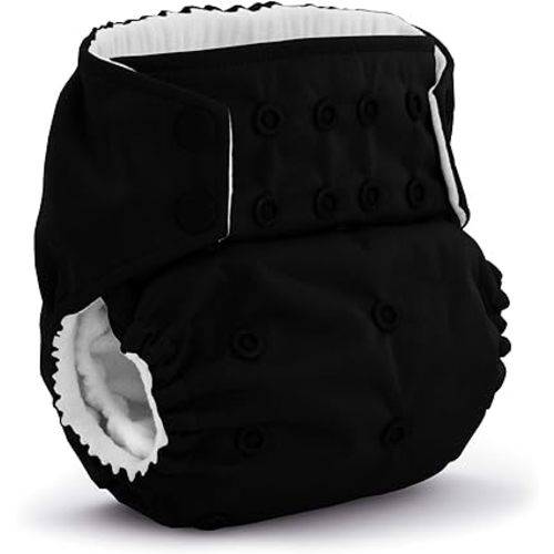 Kanga Care Rumparooz G3 Cloth Diaper Reusable One Size Pocket Diaper Patented Inner Double Gusset 2 pcs Microfiber Insert Soaker (6-55+ lbs) - Phantom