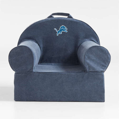 NFL Detroit Lions Large Deep Indigo Organic Cotton Kids Lounge Nod Chair