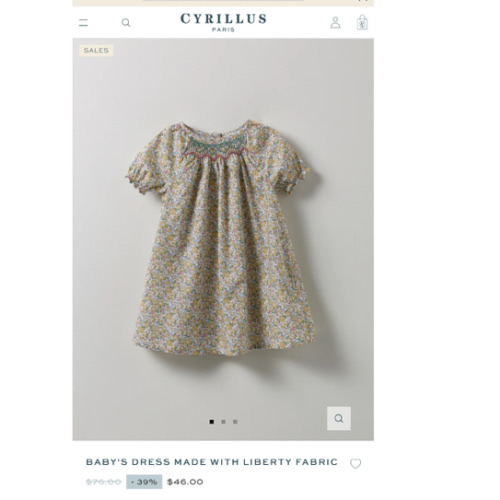 Baby's dress made with Liberty fabric