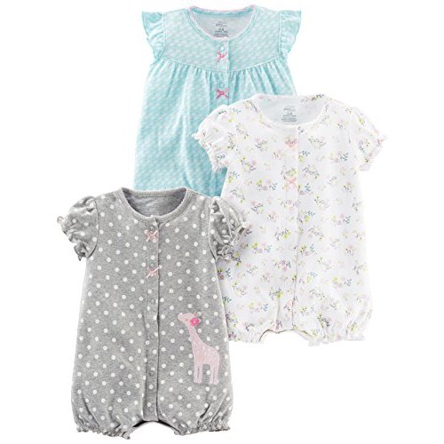 Simple Joys by Carter's baby-girls 3-pack Snap-up Rompers