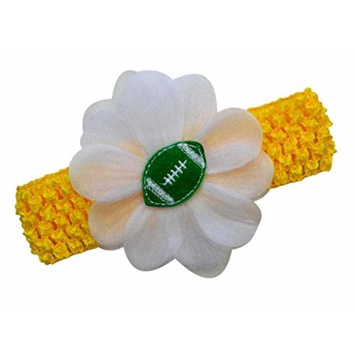 Baby Embroidered Felt Football Team Flower Headband Fits Newborns to Toddlers