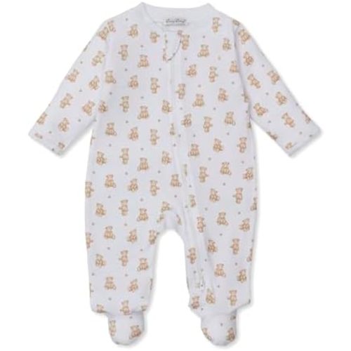 kissy kissy Baby Gender Neutral Teddy Bears 2-Way Zip Front Footie Pajamas, Tan, Newborn