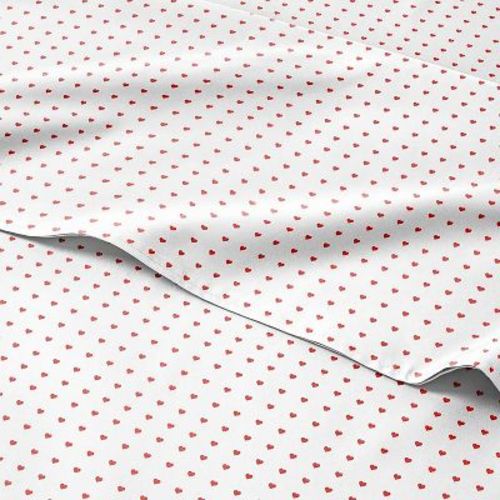 CGK Linens Kids 3 Piece Bed Sheet Set - Cute & Cozy Wrinkle-Resistant with Vibrant Designs, Twin Size, Red Hearts