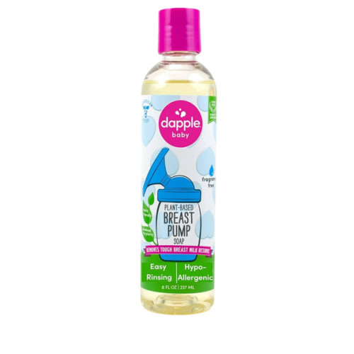 Dapple Breast Pump Soap Baby, 8 Fl Oz Bottle, Fragrance Free, Plant Based & Hypoallergenic Liquid Soap - Easy Rinse Formula Removes Milk Residue & Leaves No Taste