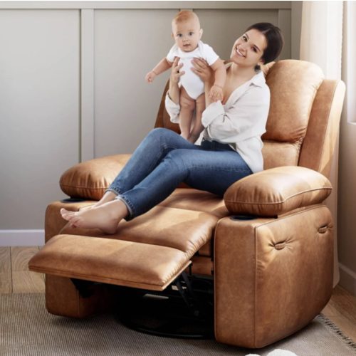 GARVEE 27'' Electric Power Oversized Rocker Swivel Recliner Chair with Massage