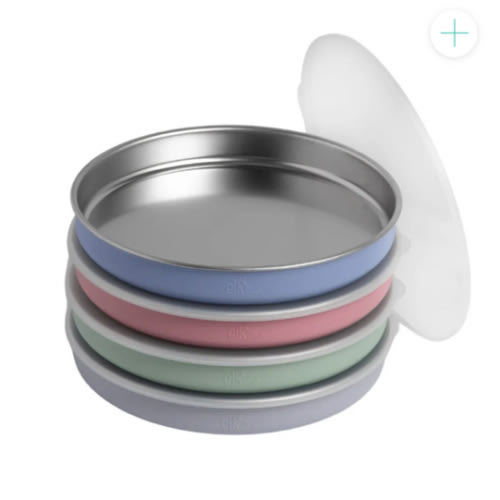 7.8" Stainless Steel Non-Divided Plates with Normal Sleeve (Sage/Blush/Lilac/MistyBlue)