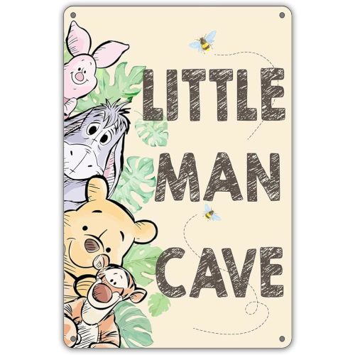 Cute Inspirational Vintage Pooh Metal Sign, Nursery Wall Art Hanger Decor, Pooh Poster Decorations, Pooh's Educational Wall Art for Classroom Wall, Kid's Rooms, Living Rooms,12x16 Inch