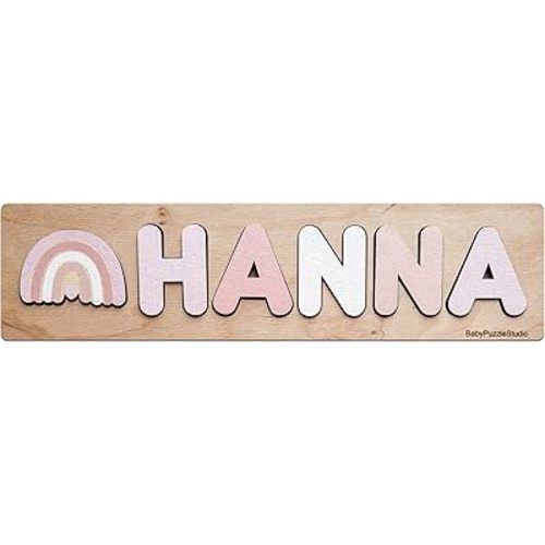 Baby Name Puzzle With Pegs Personalized Wooden Name Puzzle Wooden Toys Custom Name Signs Nursery Decor Pastel Colors