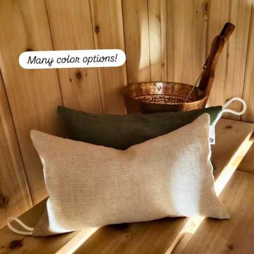 Sauna Pillow - Many Colors - Used for relaxation in a sauna or spa! 100% Linen, Scandinavian, Spa Pillow, Finnish, Gift - No returns -