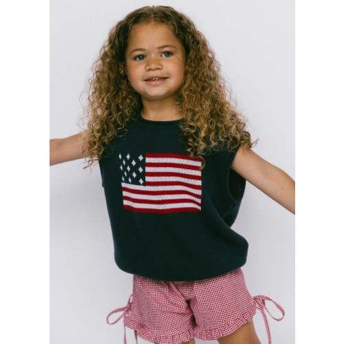 Sweater Vest- Flag- Navy
