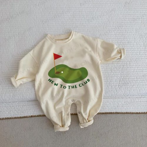 NEW TO THE CLUB Baby Golf Beige Romper