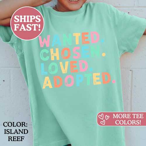 Comfort Colors® Kids Adoption Shirt, Wanted Chosen Adopted Shirt, Kid Adoption Gift, First Mothers Day Gift For Kids, New Parent Adoption