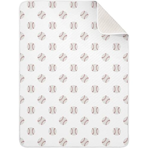 Baby Blanket for Boys Girls Red and White Baseball Sports Nursery Swaddling Wrap Watercolor Vintage Sport Soft Unisex Toddler Newborn Blanket Receiving Blankets Stroller Crib, 30x40 Inch