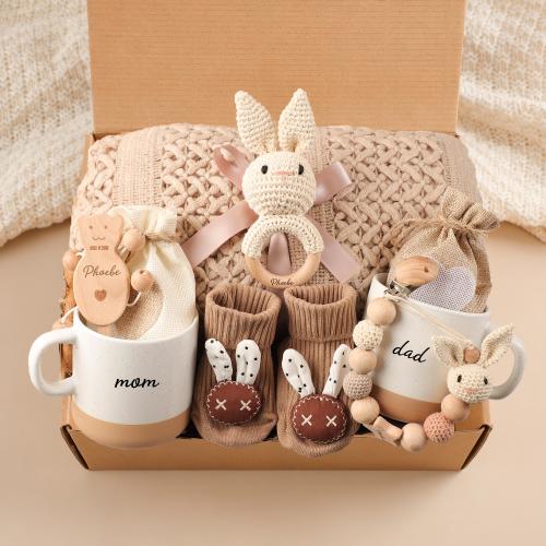 New Parents Gift Box, Mom Dad Mug Set, Baby Rattle, Blanket, Socks, Unique Newborn Gift,New Mom Self Care,Newborn gift box, Baby shower gift