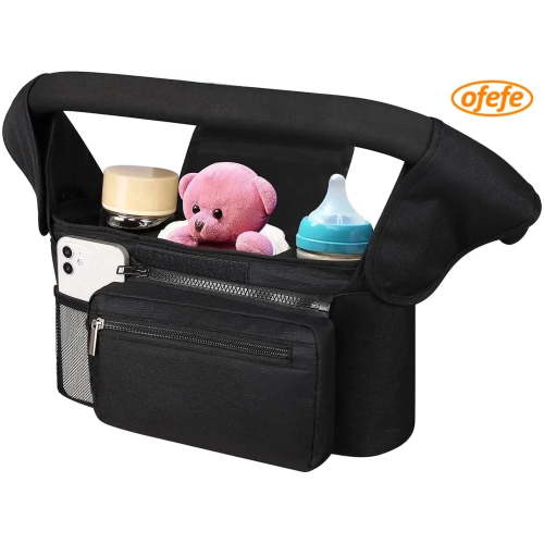 OFEFE Stroller Accessories Stroller Organizer Universal Fits Car Seat Evenflo Shyft Dualride, Bob, Uppababy Vista v2 Accessories Etc(Black)