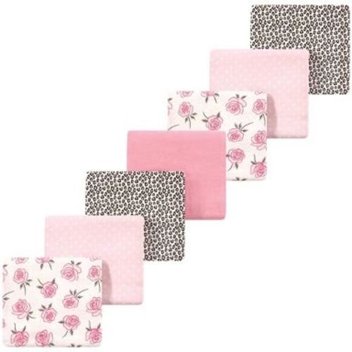 Luvable Friends Little Treasure Flannel Receiving Blankets 7pk, Blushing Rose Leopard