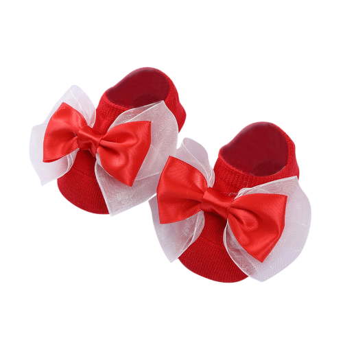 Ticikt Baby Booties New Born Toddler First Walkers Non- Stay On Boots Crib Shoes Sock Warm Knit Booties,Color:Red