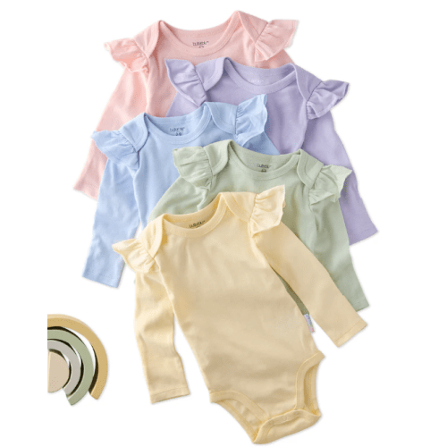 Butterblu 5-Pack Long Sleeve Ruffle Bodysuits