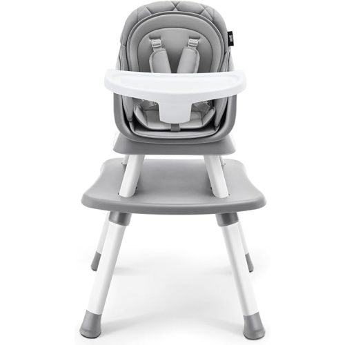 HARPPA 6 in 1 Baby High Chair, Convertible Infant Feeding Chair for Babies & Toddlers Table, Dining Booster Seat with Removable Tray, Grey