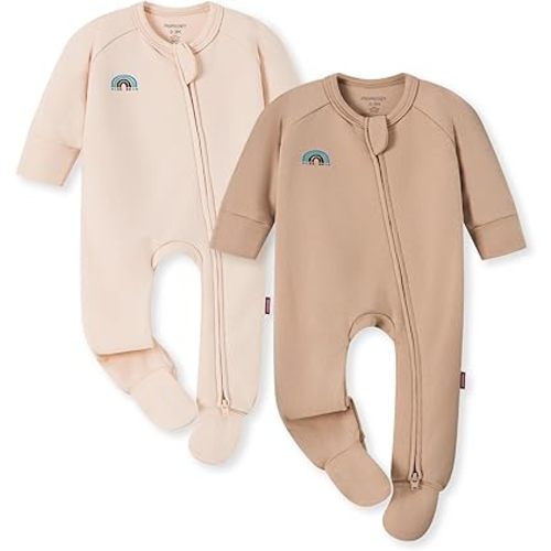 Baby Pajamas with Temp-Sensing Label, 0-24M Footed Onesie Sleepers, Soft Romper for Newborns & Toddlers