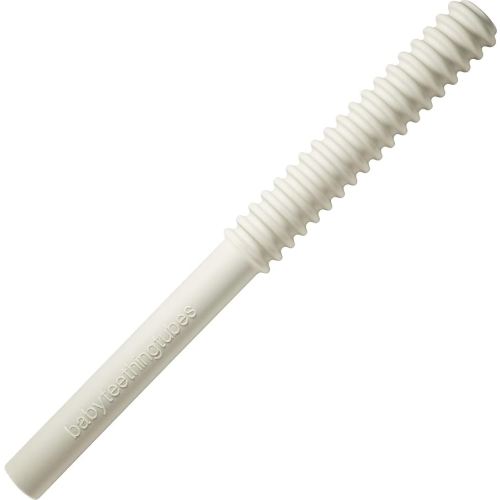 Baby Teething Tubes - Made in The USA Baby Teething Toys - Soft & Durable Infant Toys and Toddler Silicone Teether - 7 Inches, Ivory - Baby Must Haves for Teething Relief - Food Safe & Easy to Clean