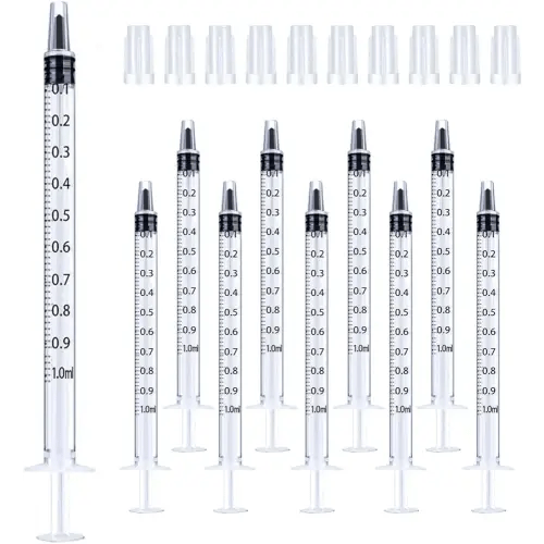 30Pcs 1ml Syringes with Cap Oral Dispenser Syringe, 1cc Plastic Small Syringes for Colostrum Collect Feeding Pets,No Needle Individually Sterile Warpped