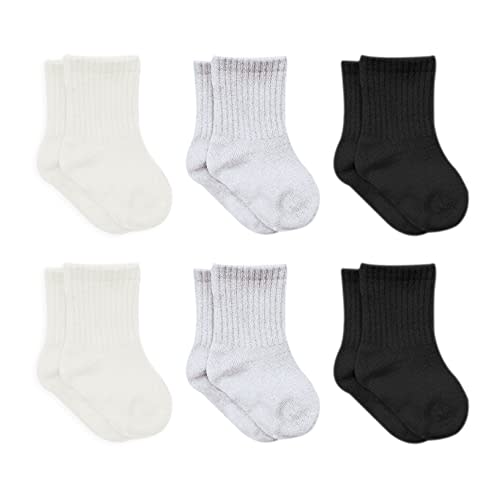 bistyle Baby Grip Ankle Socks 6 Pairs | Newborn Infant Toddlers Sock Organic Cotton | Kids Boys Girls Ankle