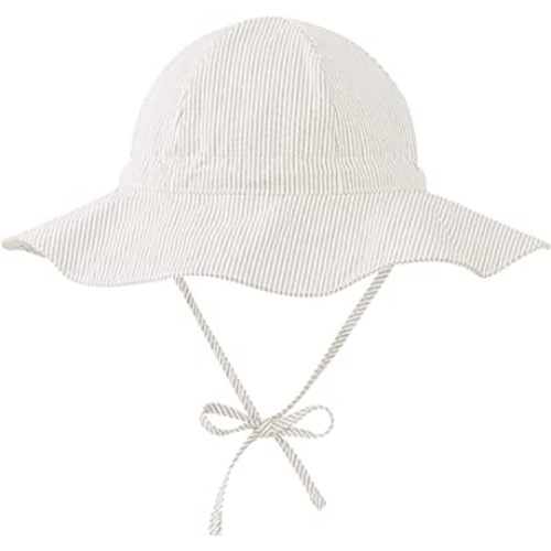 Zando UPF 50+ Baby Sun Hat for Baby Girl Boy 0-4T - Wide Brim Toddler Bucket Hat Adjustable Strap Infant Hats for Outdoor