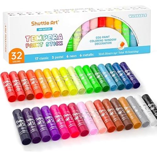 Shuttle Art Tempera Paint Sticks, 32 Colors