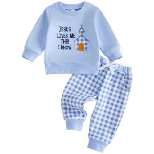 BemeyourBBs Toddler Baby Boy Clothes Graphic Sweatshirt Pants Set Outfit