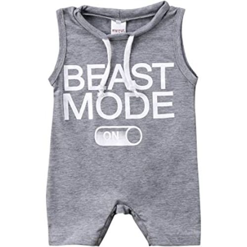 DUBASAM Newborn Infant Baby Boy Beast Mode Sleeveless Short Romper Jumpsuit Summer Clothes