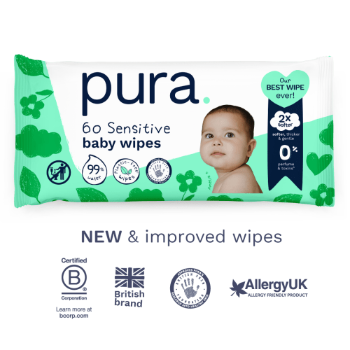Plastic-Free Baby Wipes With Water & Aloe | Pura US