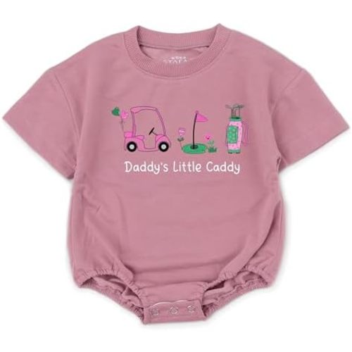 VFAZ Daddy's Little Caddy Outfit Girl Baby Romper-One Year 1st 6-12 Months Bodysuit Bubble Gifts Newborn Toddler Infant