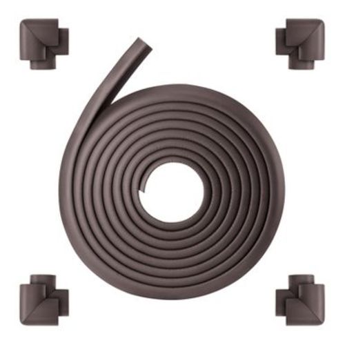 VEVOR Baby Proofing Edge Corner Protector, 18 ft Edge Cushion, 8 Corner Pads, Soft NBR Foam, 3M Adhesive, Child Proof Table Safety Bumper Guards,Brown