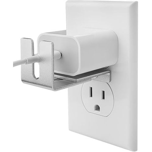 ILIVABLE Outlet Lock, Adjustable Metal Security Device, Prevents Power Plug Unplugging, Silver, 1-Pack