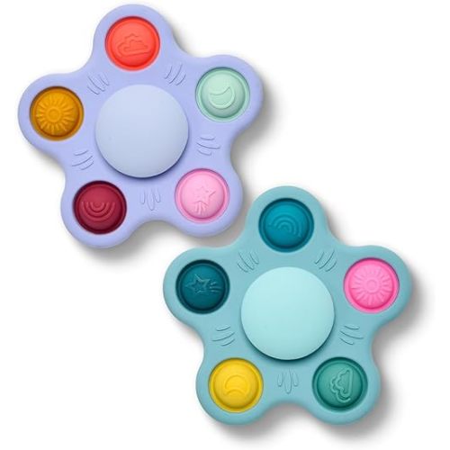 Silicone Suction Cup Spinner Toy for Babies&Toddlers (Sky Style)