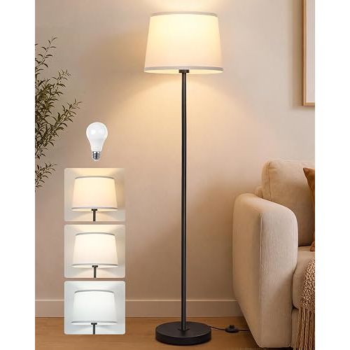 JUNNAI 61.8" Floor Lamp for Living Room, Modern Standing Lamp for Bedroom