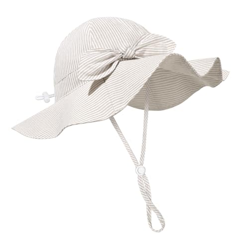 Baby Girl Sun Hat Summer Foldable Beach Hats with UPF50+ Sun Protection Wide Brim Toddler Bucket Hat Cap