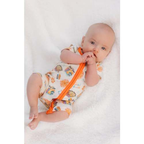 SALE - 60% OFF! - Bamboo Baby Pajamas - Double Zipper - Shorties - Good Vibes - FINAL SALE