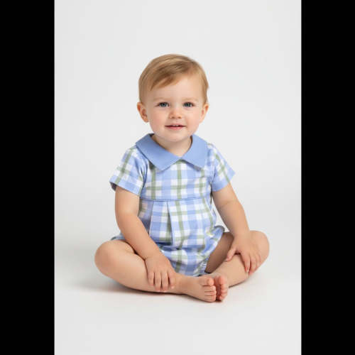 Baby Loren Blue Plaids Jon Bubble