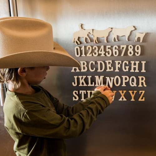 Alphabet, Numbers, & Cattle Drive Magnet Set (40 Pieces) – Cowkid Clothing Company