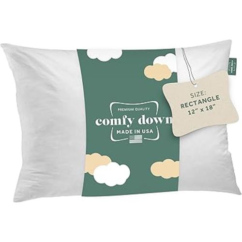 ComfyDown Decorative Throw Pillow Insert, Down and Feather Fill, 100% Cotton Cover, 233 Thread Count - Made in USA (12 X 18)
